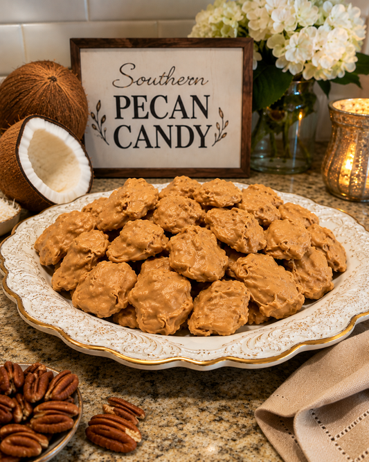 Mardi Gras Box-Coconut Pecan Candy